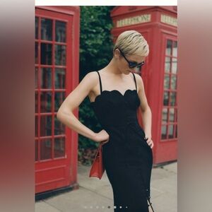 Anthropologie slim scallop corset dress NWT